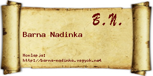 Barna Nadinka névjegykártya